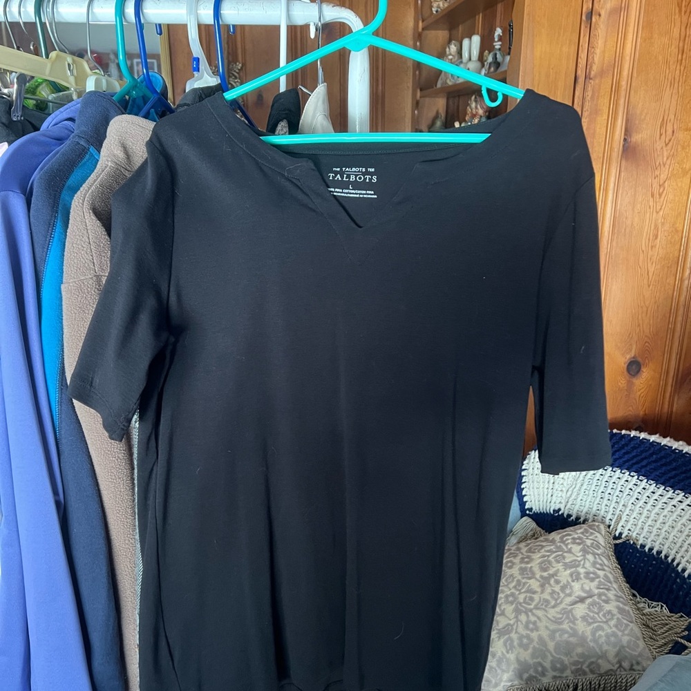 Talbots Classic Black Short Sleeve Top